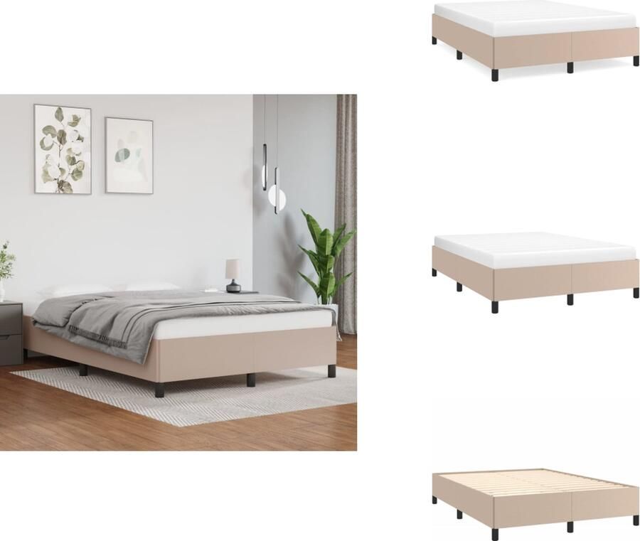 VidaXL Bedframe Bedframes Bed Slaapmeubel Bedframe kunstleer cappuccinokleurig 140x190 cm