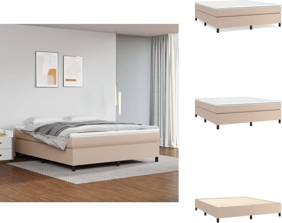 VidaXL Bedframe Bedframes Bed Slaapmeubel Bedframe kunstleer cappuccinokleurig 160x200 cm