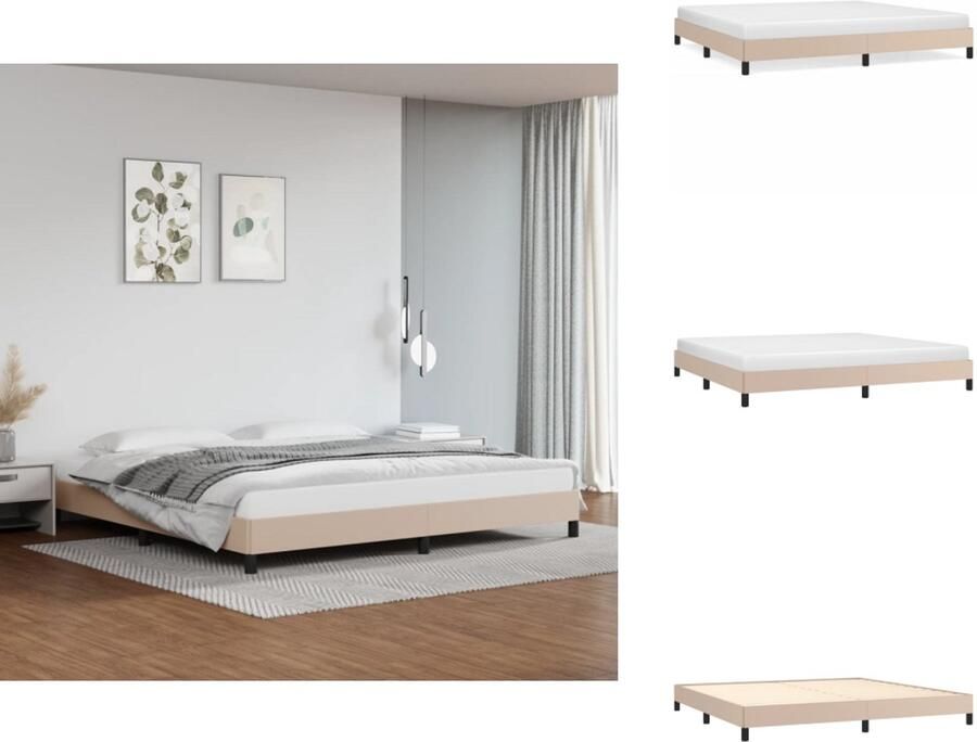 VidaXL Boxspringframe Cappuccino Kunstleer 203 x 200 x 25 cm Geschikt voor 200 x 200 cm matras Bed - Foto 2