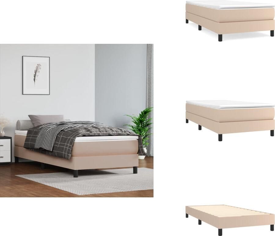 VidaXL Bedframe Cappuccino Kunstleer 193 x 93 x 25 cm Geschikt voor 90 x 190 cm Matras Bed - Foto 3