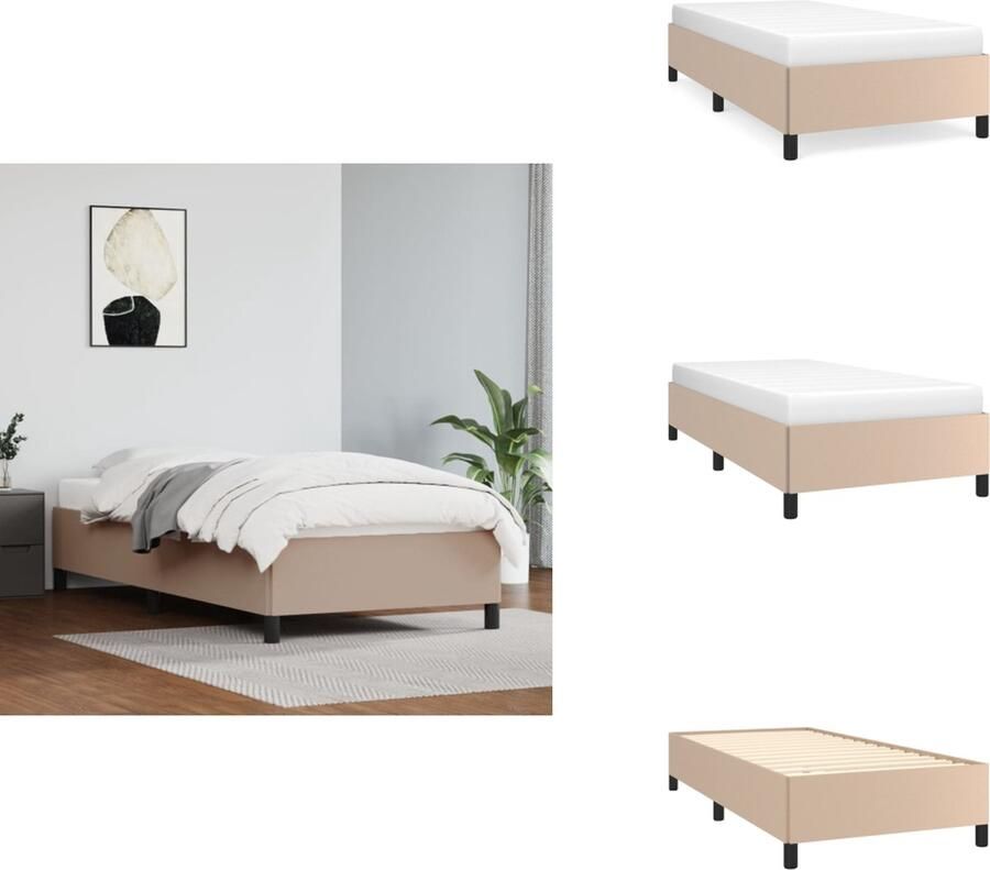 VidaXL Bedframe Bedframes Bed Slaapmeubel Bedframe kunstleer cappuccinokleurig 90x200 cm