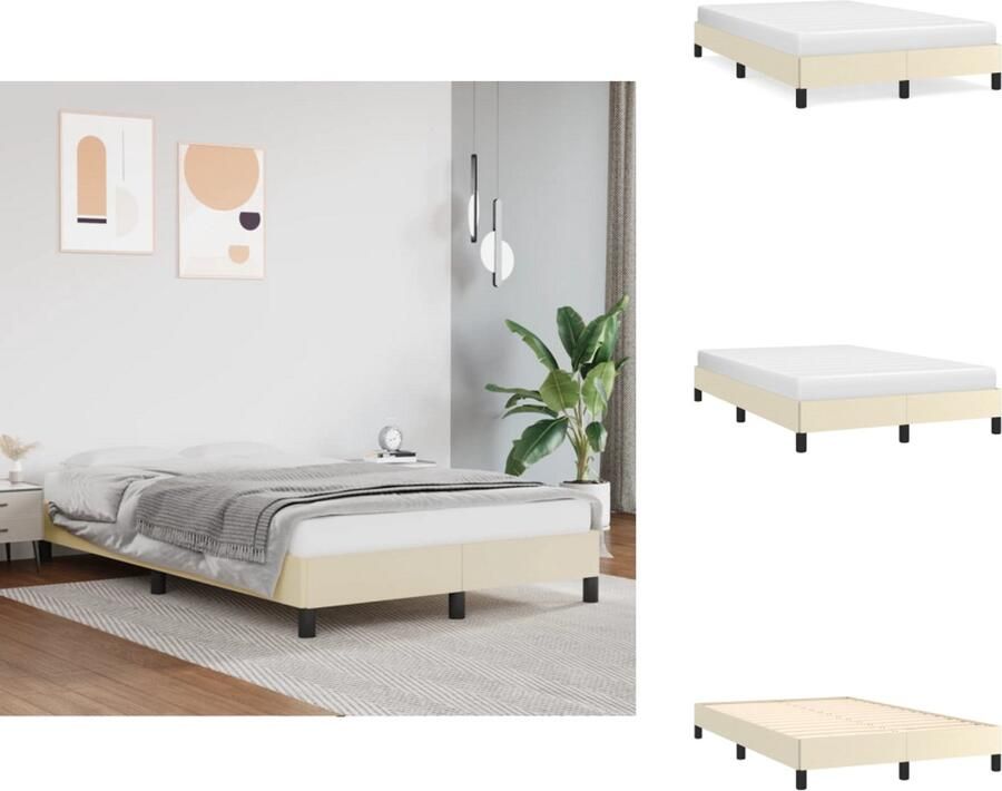 VidaXL -Bedframe-kunstleer-crèmekleurig-120x200-cm - Foto 2