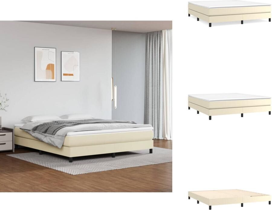 VidaXL Bedframe Bedframes Bed Slaapmeubel Bedframe kunstleer crèmekleurig 160x200 cm