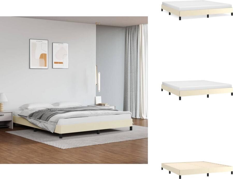 VidaXL Bedframe Bedframes Bed Slaapmeubel Bedframe kunstleer crèmekleurig 160x200 cm
