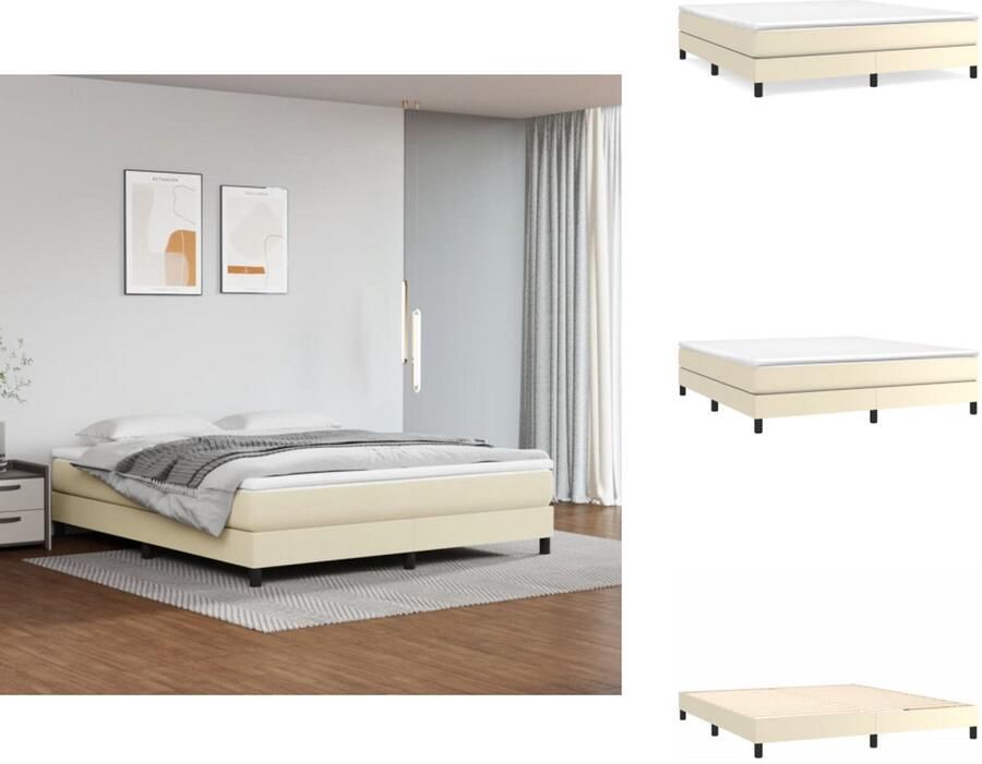 VidaXL Bedframe Bedframes Bed Slaapmeubel Bedframe kunstleer crèmekleurig 180x200 cm