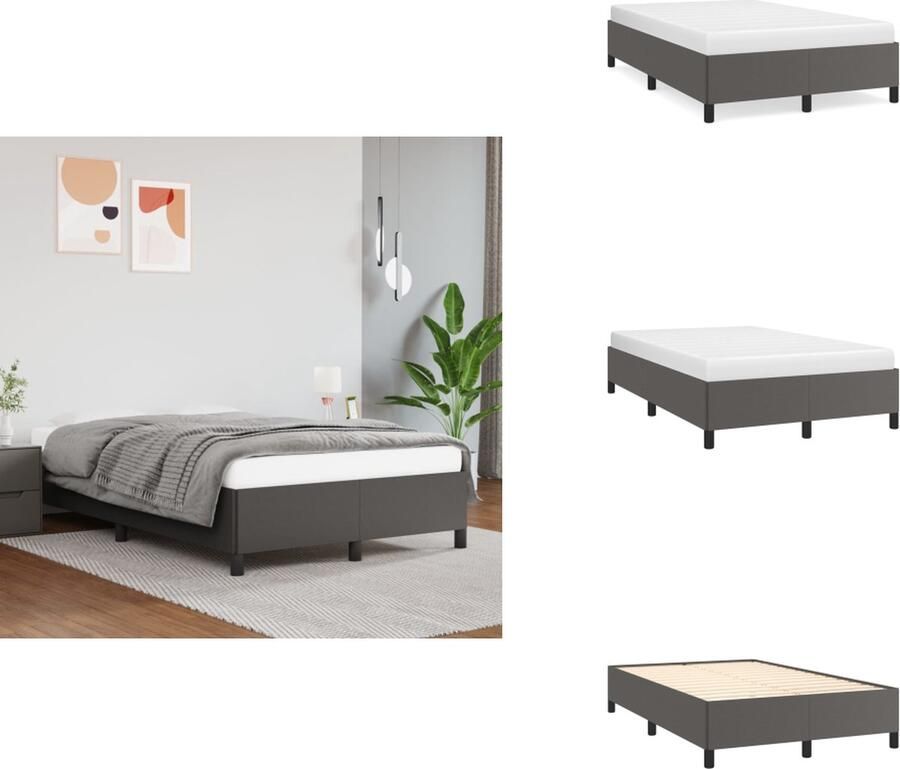 VidaXL -Bedframe-kunstleer-grijs-120x200-cm