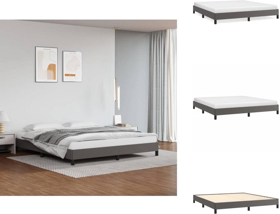 VidaXL Bedframe Bedframes Bed Slaapmeubel Bedframe kunstleer grijs 180x200 cm