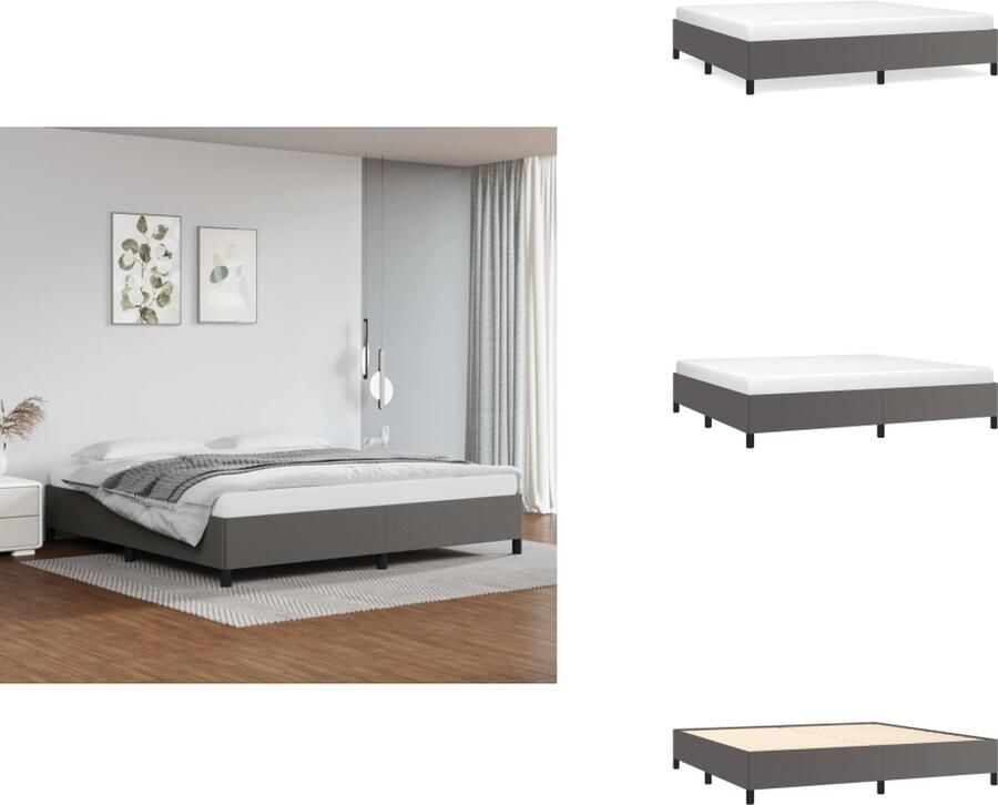 VidaXL Bedframe Bedframes Bed Slaapmeubel Bedframe kunstleer grijs 200x200 cm