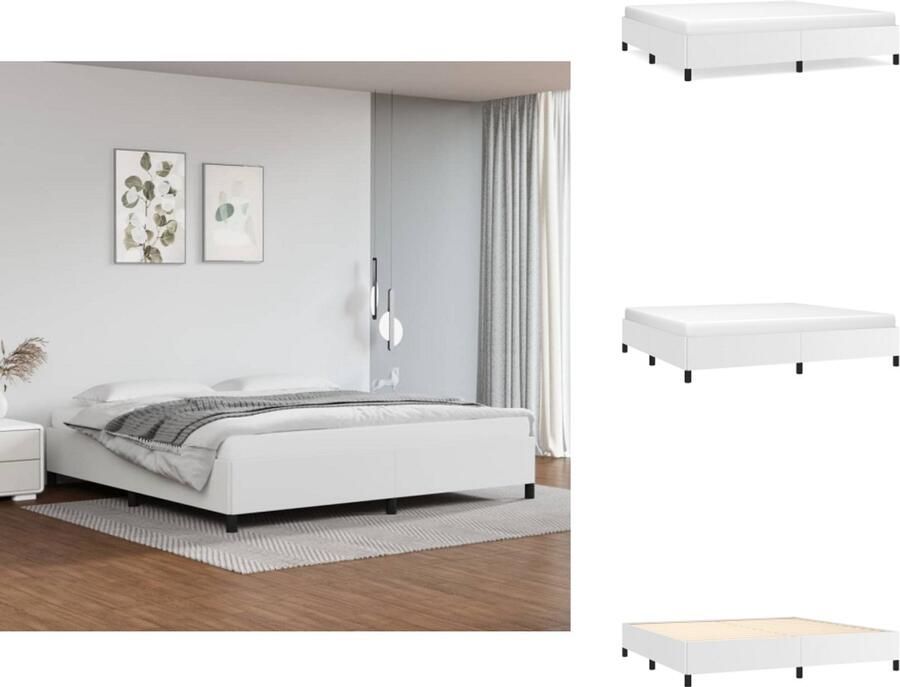 VidaXL Bedframe Bedframes Bed Slaapmeubel Bedframe kunstleer wit 200x200 cm