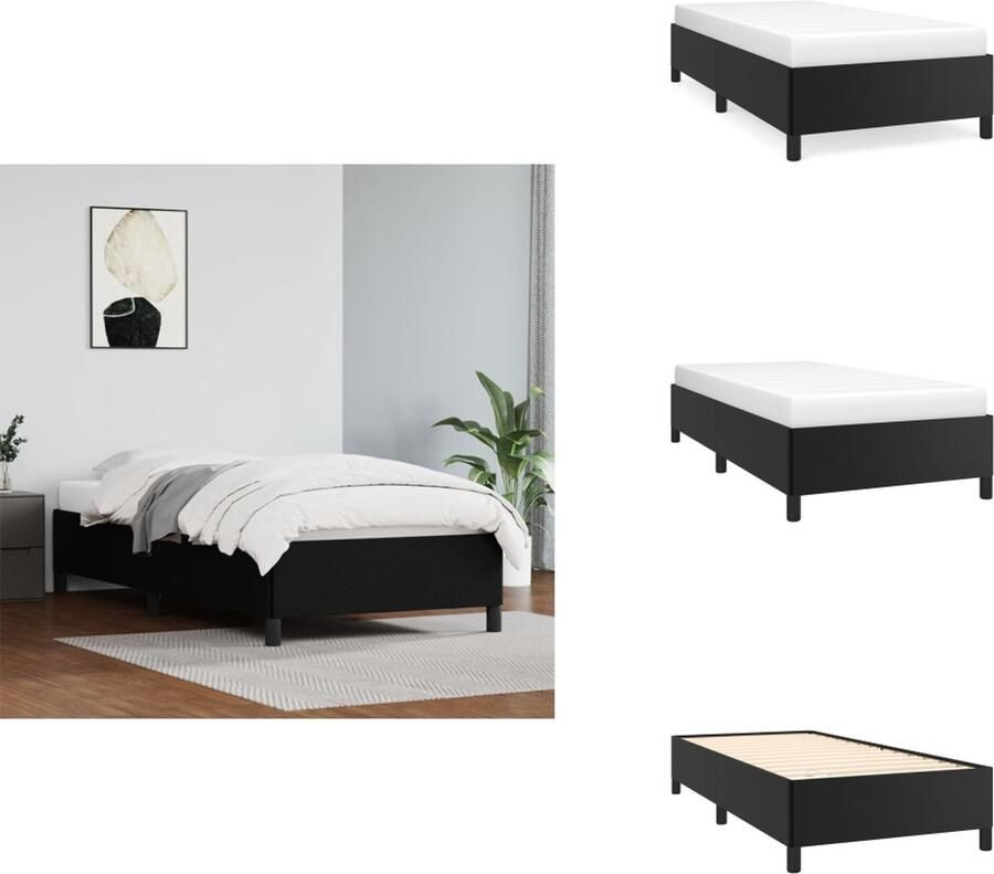VidaXL Bedframe Bedframes Bed Slaapmeubel Bedframe kunstleer zwart 100x200 cm