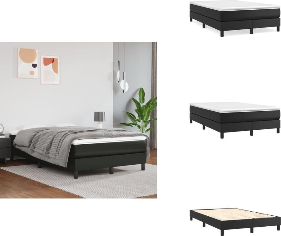 VidaXL Boxspringbedframe kunstleer zwart 120x200 cm