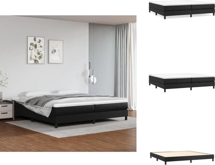 VidaXL Bedframe Bedframes Bed Slaapmeubel Boxspringframe kunstleer zwart 200x200 cm - Foto 2
