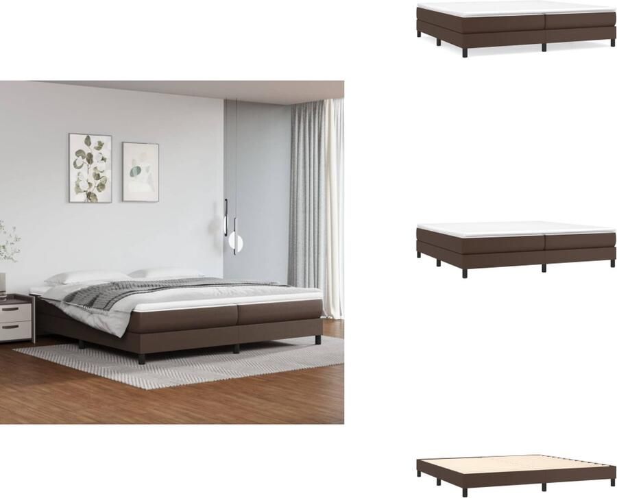 VidaXL Bedframe Kunstleer Multiplex Bruin 203x203x25cm Geschikt voor 200x200cm matras Bed
