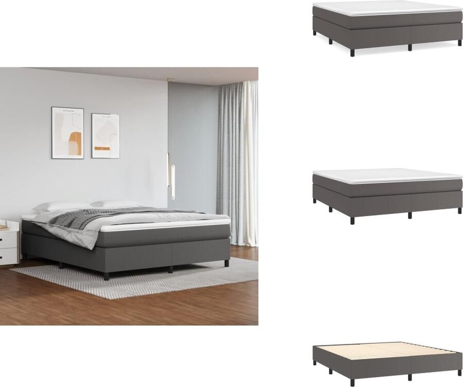 VidaXL Bedframe Bedframes Bed Slaapmeubel Boxspringframe kunstleer grijs 160x200 cm