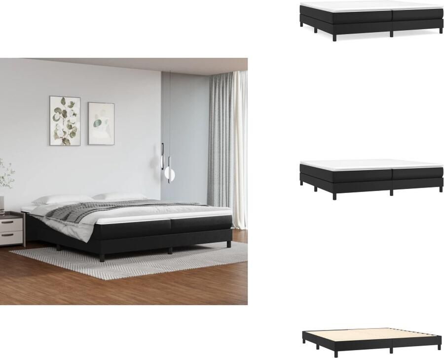 VidaXL Bedframe Bedframes Bed Slaapmeubel Boxspringframe kunstleer zwart 200x200 cm