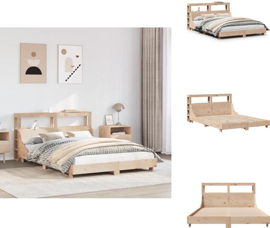VidaXL Bedframe Bedframes Bed Tweepersoonsbed Bedframe zonder matras massief grenenhout 120x190 cm