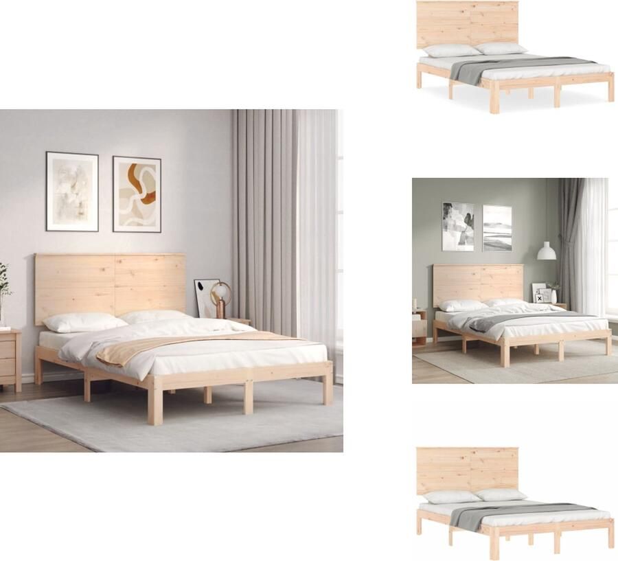 VidaXL Bedframe Bedframes Bed Tweepersoonsbed Bedframe zonder matras massief grenenhout 120x200 cm