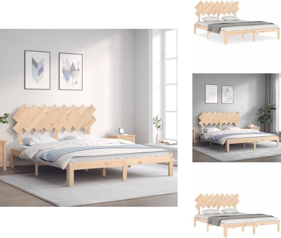 VidaXL Bedframe Bedframes Bed Tweepersoonsbed Bedframe zonder matras massief grenenhout 160x200 cm