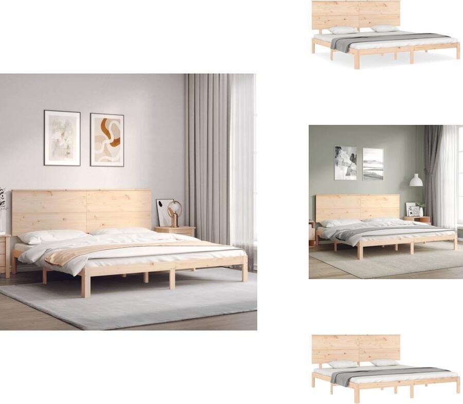VidaXL Bedframe Bedframes Bed Tweepersoonsbed Bedframe zonder matras massief grenenhout 200x200 cm