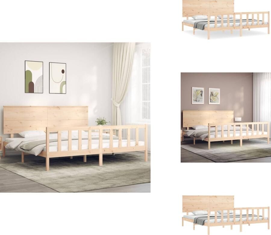 VidaXL Bedframe Bedframes Bed Tweepersoonsbed Bedframe zonder matras massief grenenhout 200x200 cm