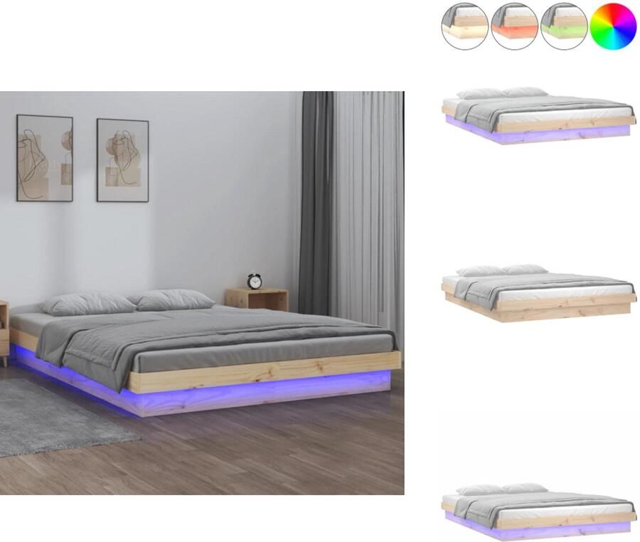 VidaXL -Bedframe-LED-massief-hout-120x200-cm - Foto 3