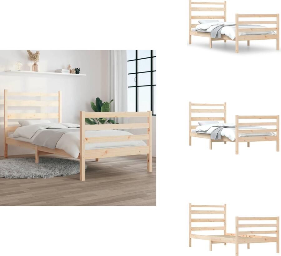 VidaXL Bedframe Bedframes Eenpersoonsbed Bed Bedframe massief grenenhout 100x200 cm