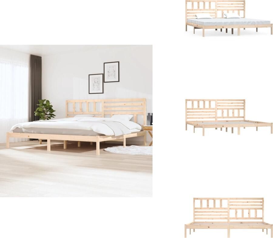 VidaXL Bedframe Bedframes Eenpersoonsbed Bed Bedframe massief grenenhout 200x200 cm