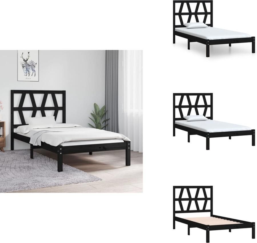 VidaXL Houten Bedframe Klassiek Bedframes Afmeting- 195 x 80.5 x 31 cm Ken- Massief grenenhout Bed - Foto 4