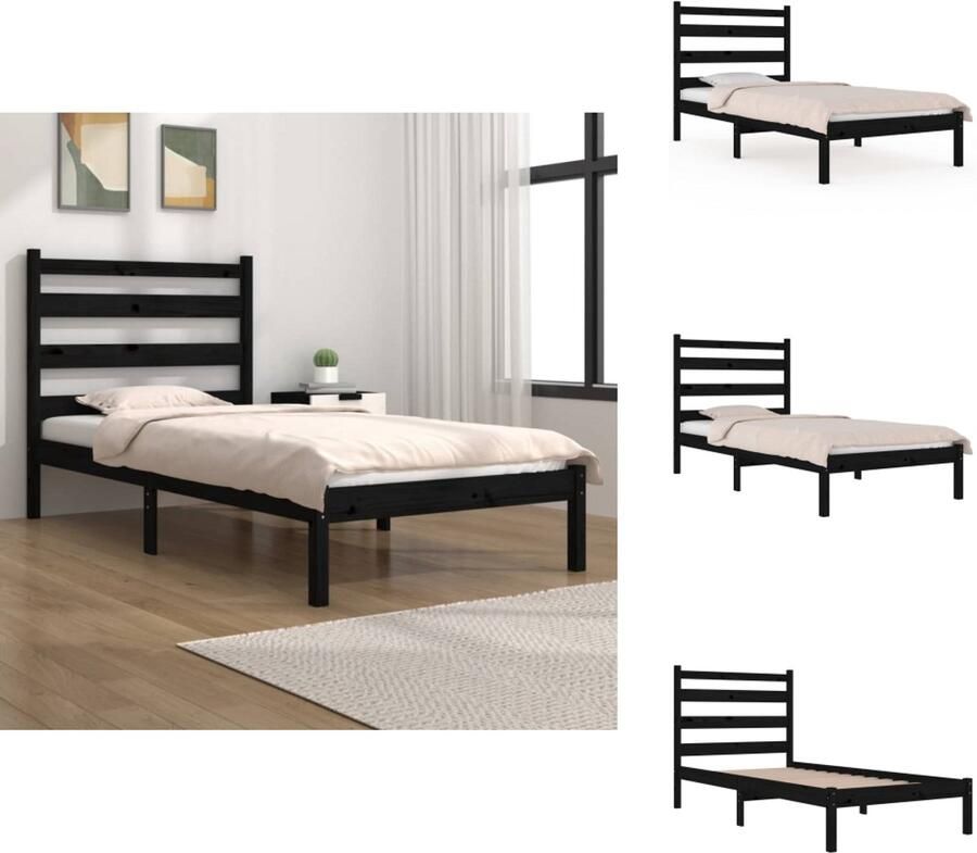VidaXL Houten Bedframe Klassiek Bedframes Afmeting- 195 x 80.5 x 31 cm Ken- Massief grenenhout Bed - Foto 6