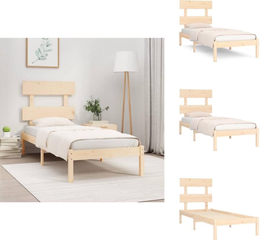 VidaXL Houten Bedframe Grenenhout 194 x 78.5 x 21 cm 75 x 190 cm (2FT6 Small Single) Montage vereist Bed - Foto 3