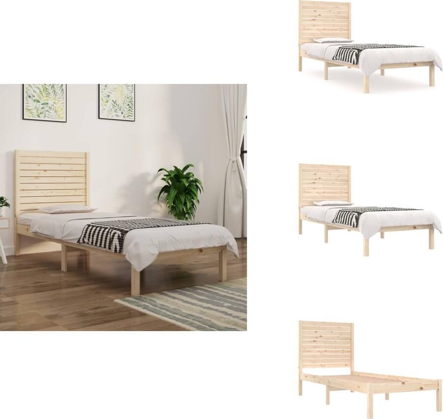 The Living Store Klassiek Grenenhouten Bedframe 195.5 x 96 x 100 cm Massief hout Lattenbodem Praktisch hoofdeinde Klassieke Bed Frame Houten Bed Frame Grenenhout Bed Frame Enkel Bed Tweepersoons Bed - Foto 4