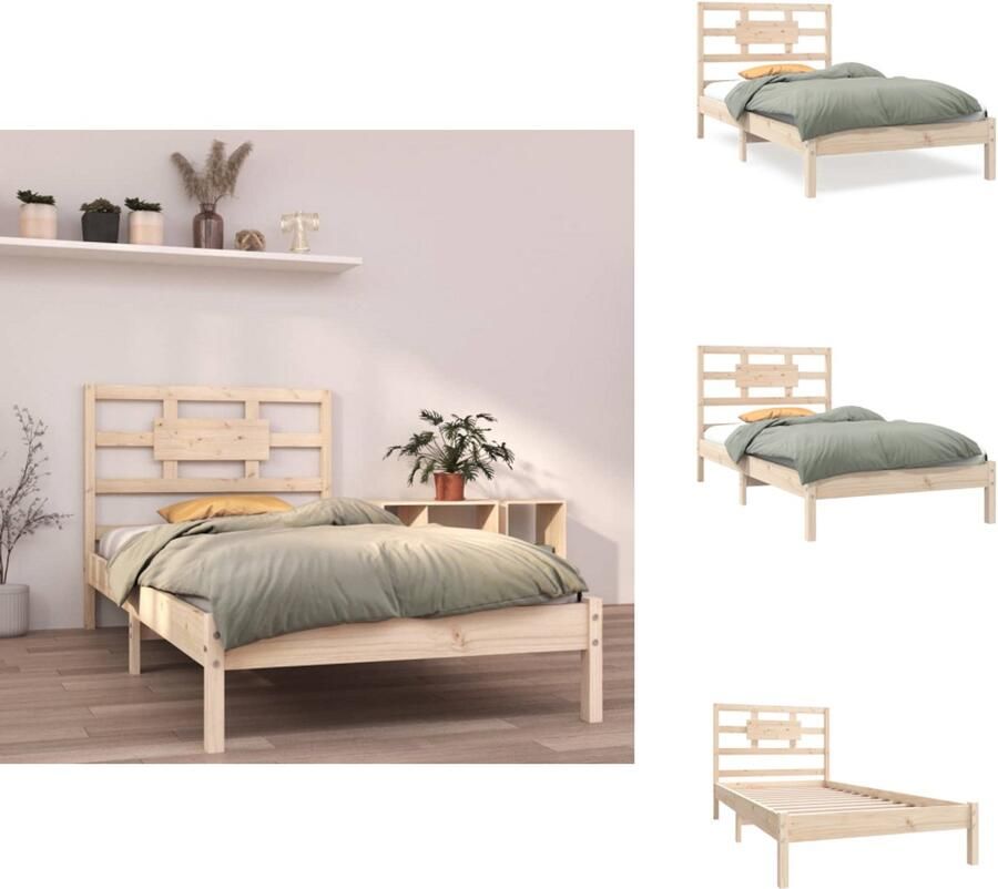 The Living Store Klassiek Grenenhouten Bedframe 195.5 x 96 x 100 cm Massief hout Lattenbodem Praktisch hoofdeinde Klassieke Bed Frame Houten Bed Frame Grenenhout Bed Frame Enkel Bed Tweepersoons Bed - Foto 7