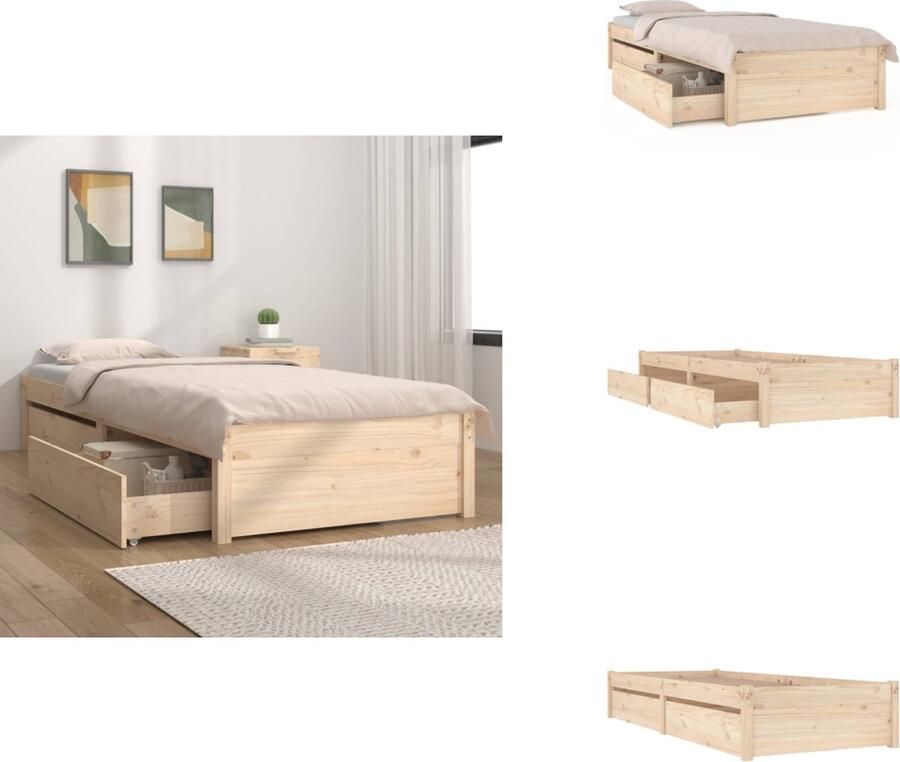 VidaXL Bedframe Bedframes Eenpersoonsbed Bed Bedframe met lades 100x200 cm
