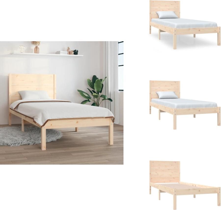 VidaXL Bedframe Bedframes Eenpersoonsbed Bed Bedframe zonder matras massief grenenhout 100x200 cm