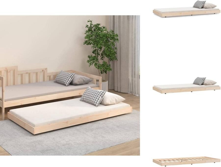 VidaXL Bedframe Bedframes Eenpersoonsbed Bed Bedframe zonder matras massief grenenhout 90x190 cm