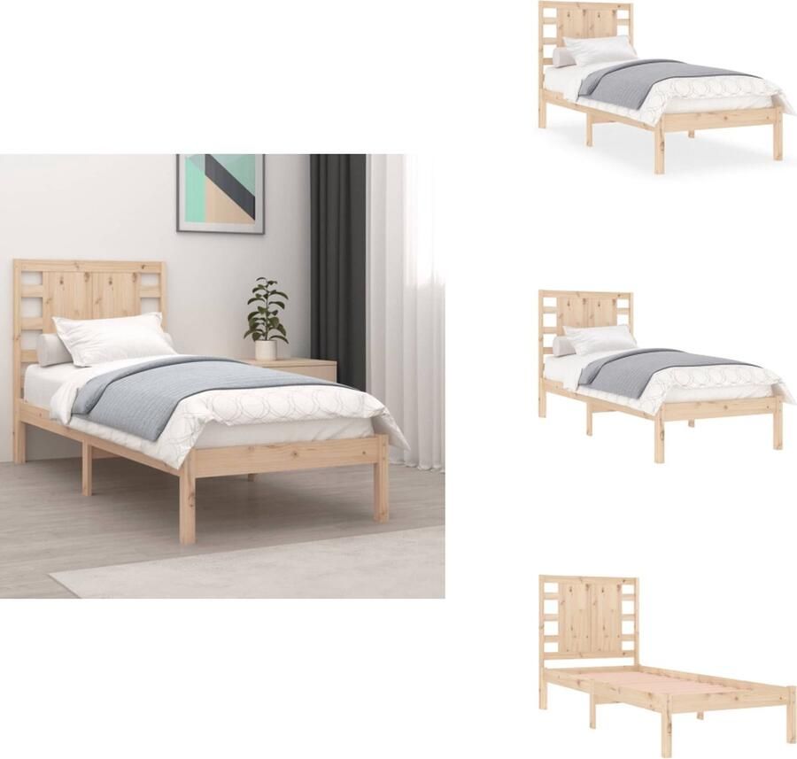 VidaXL Bedframe Bedframes Eenpersoonsbed Bed Bedframe zonder matras massief grenenhout 90x200 cm