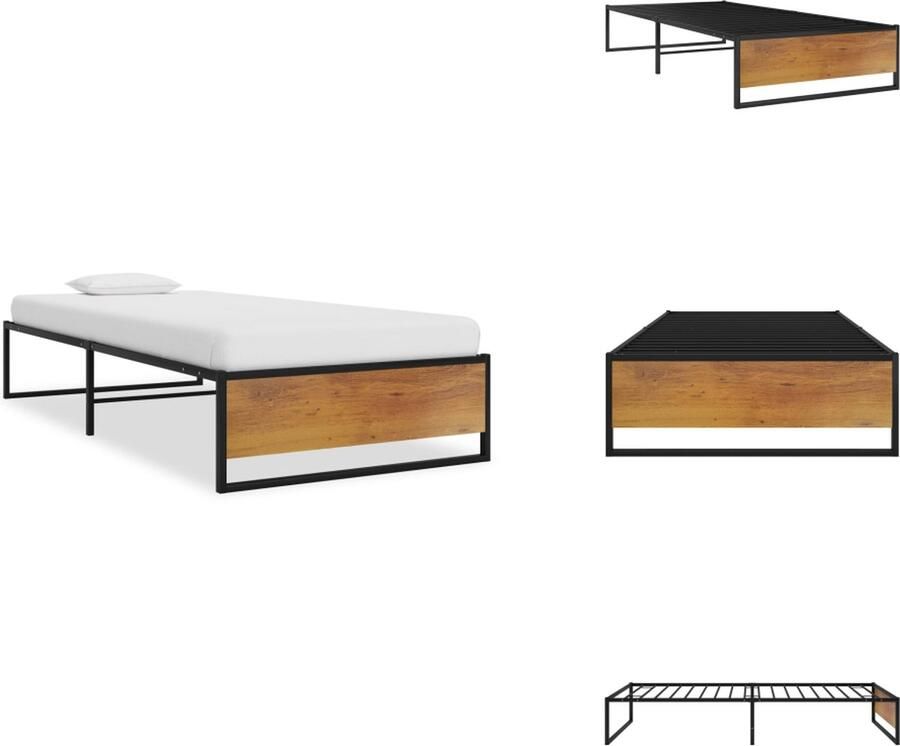 VidaXL Metalen Bedframe Zwart 208 x 106 x 84 cm Geschikt voor 100 x 200 cm matras Montage vereist Bed - Foto 3