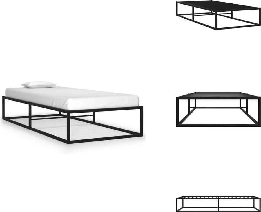 VidaXL Metalen Bedframe Zwart 208 x 106 x 84 cm Geschikt voor 100 x 200 cm matras Montage vereist Bed - Foto 5