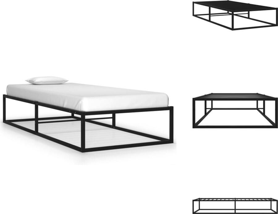 VidaXL Metalen Bedframe Zwart 210 x 100 x 63 cm 90 x 200 cm (B x L) Eenvoudige montage Massieve constructie Bed - Foto 7