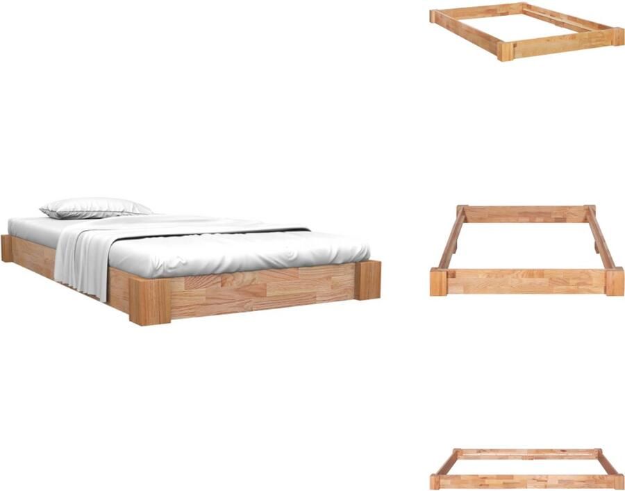 VidaXL Bedframe Bedframes Eiken Bedframe Eiken Bedframes Bedframe massief eikenhout 120x200 cm