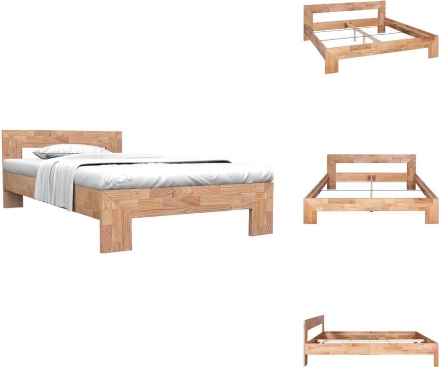 VidaXL Bedframe Bedframes Eiken Bedframe Eiken Bedframes Bedframe massief eikenhout 160x200 cm