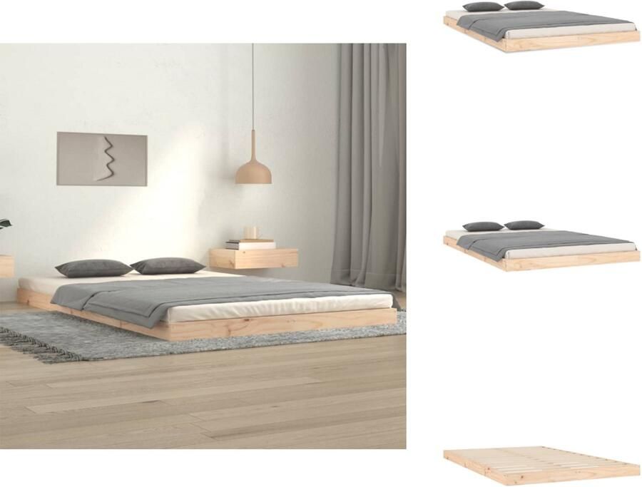 VidaXL Bedframe Bedframes Ledikant Ledikanten Bedframe massief grenenhout 120x200 cm