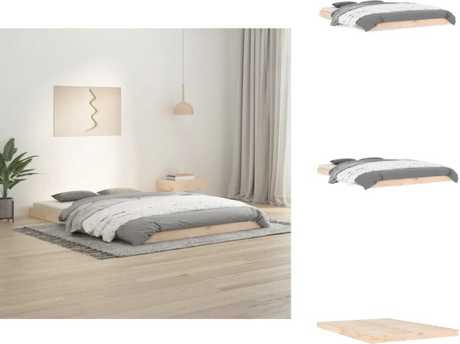 VidaXL Bedframe Bedframes Ledikant Ledikanten Bedframe massief grenenhout 140x200 cm