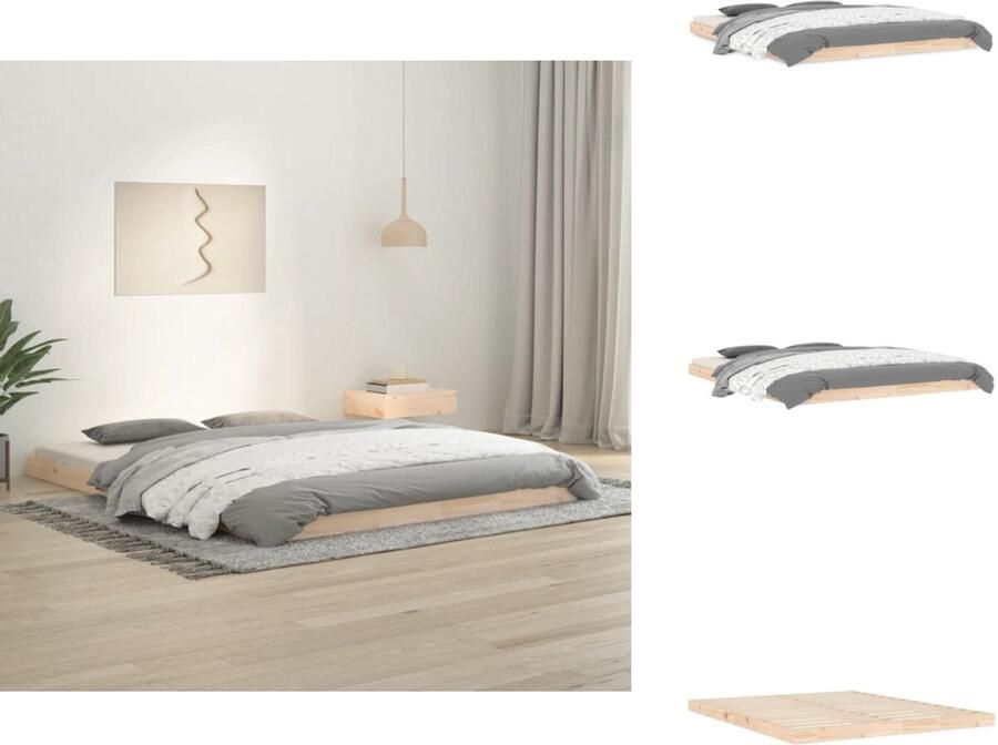 VidaXL Bedframe Bedframes Ledikant Ledikanten Bedframe massief grenenhout 160x200 cm