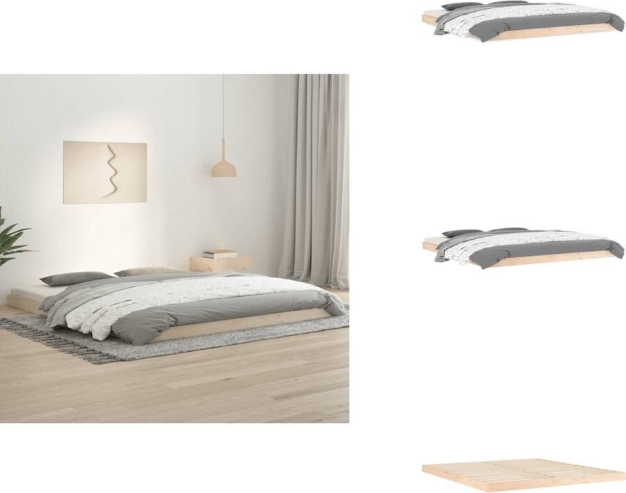 VidaXL Bedframe Bedframes Ledikant Ledikanten Bedframe massief grenenhout 180x200 cm