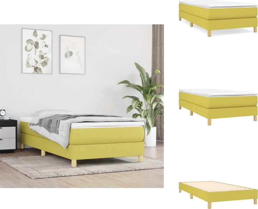 VidaXL Bedframe Bedframes Slaapmeubel Bedbodem Bedframe stof groen 80x200 cm