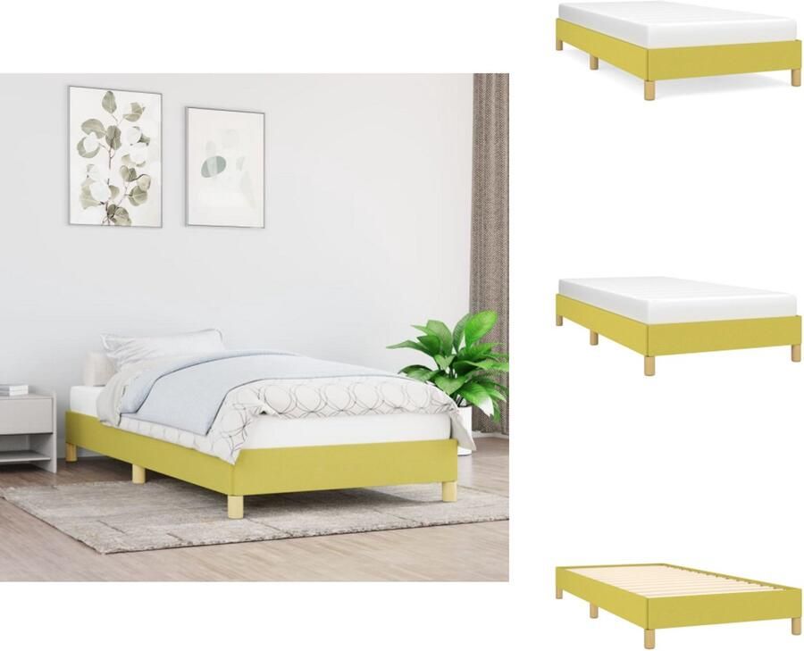 VidaXL Bedframe Bedframes Slaapmeubel Bedbodem Bedframe stof groen 80x200 cm