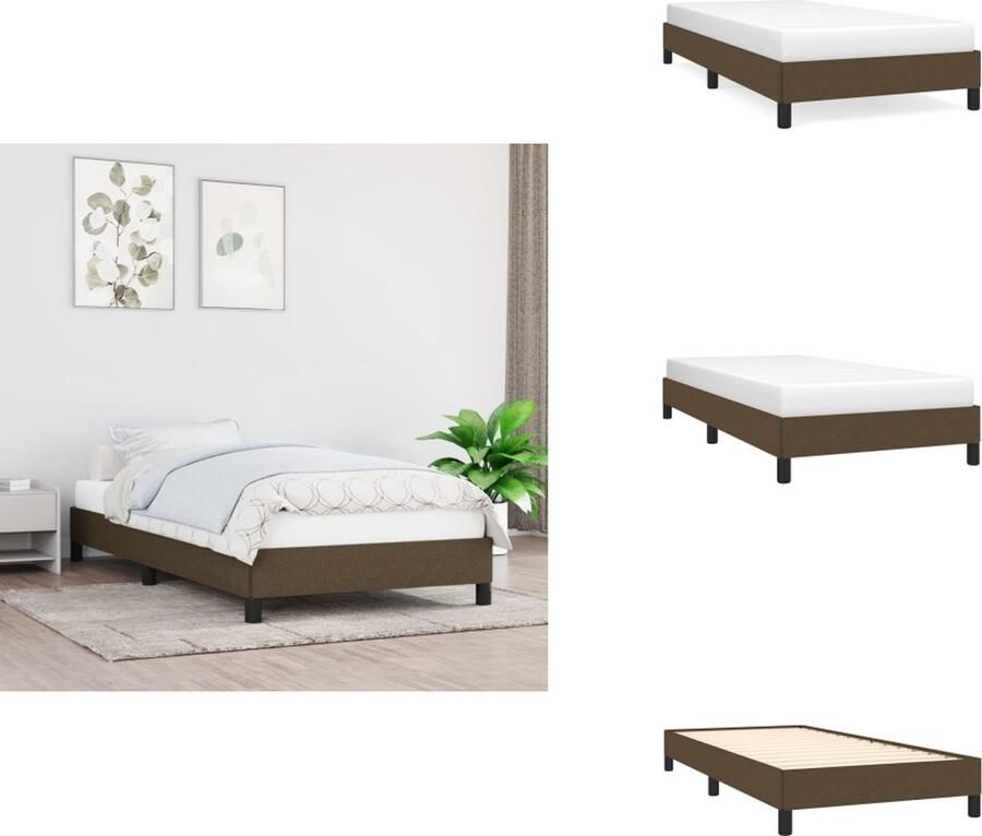 VidaXL Bedframe Donkerbruin Geniet van een goede nachtrust met dit bedframe! Een welkome aanvulling op elke slaapkamer 203 x 103 x 25 cm (L x B x H) Duurzaam materiaal Bed - Foto 2