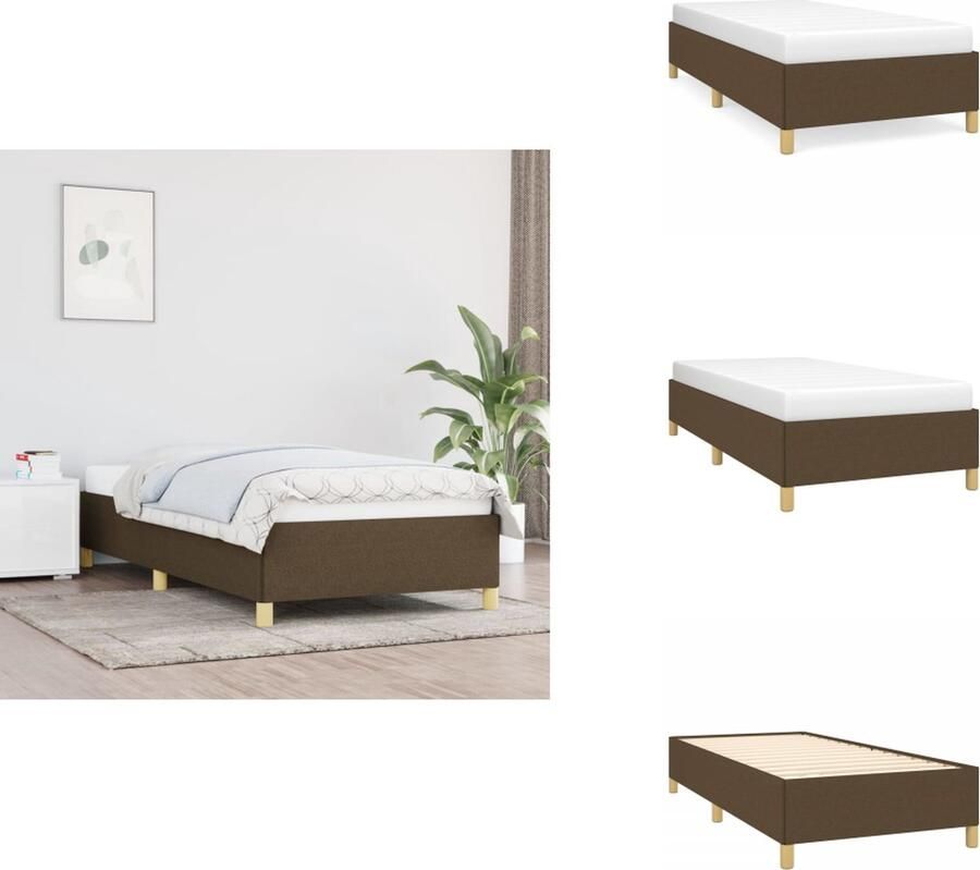 VidaXL Bedframe Donkerbruin Geniet van een goede nachtrust met dit bedframe! Een welkome aanvulling op elke slaapkamer 203 x 103 x 25 cm (L x B x H) Duurzaam materiaal Bed