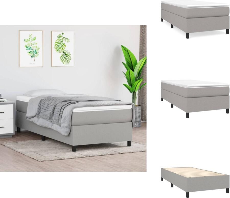 VidaXL Bedframe zonder matras 80x200 cm stof lichtgrijs - Foto 2
